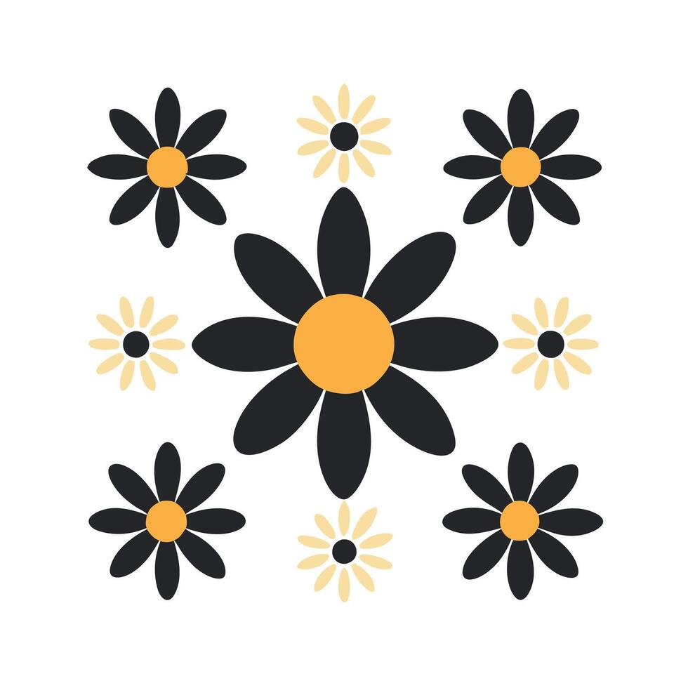 Simple daisy pattern repeating floral design seamless art vector