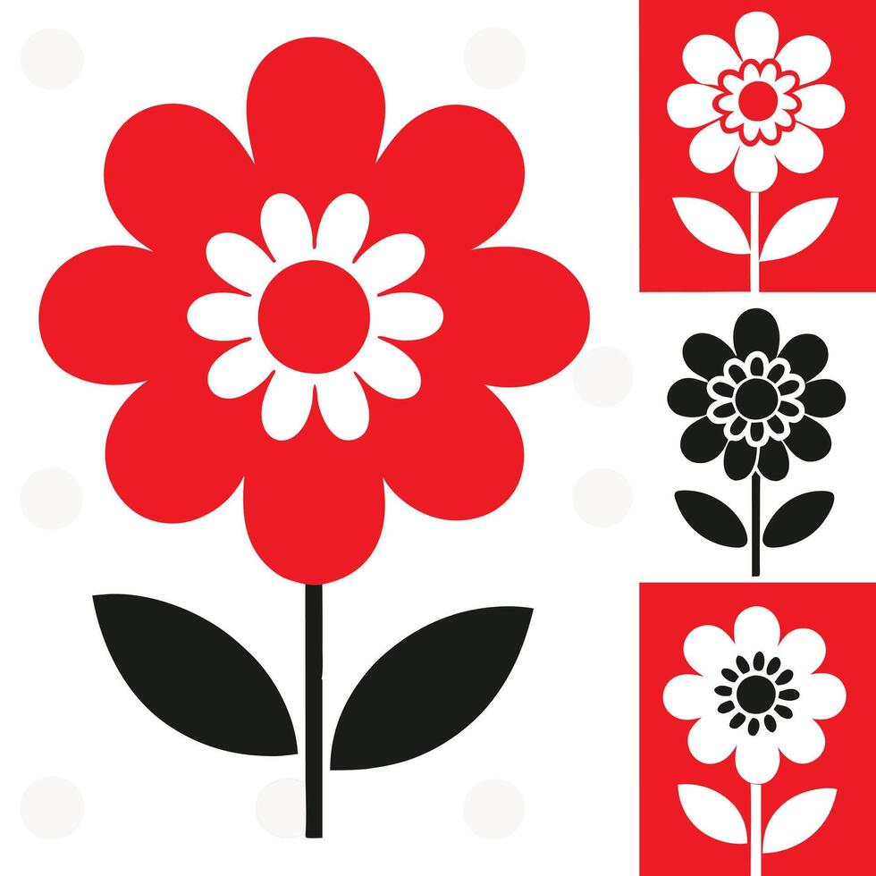 Simple daisy pattern artistic seamless floral illustration vector