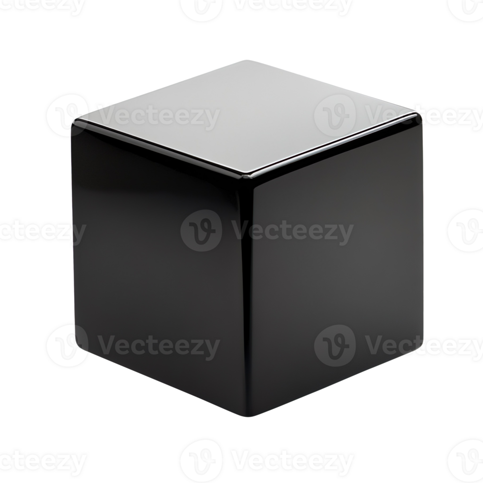 Dark cube isolated on transparent background png