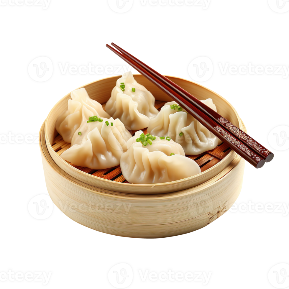 Dumplings with chopsticks isolated on transparent background png
