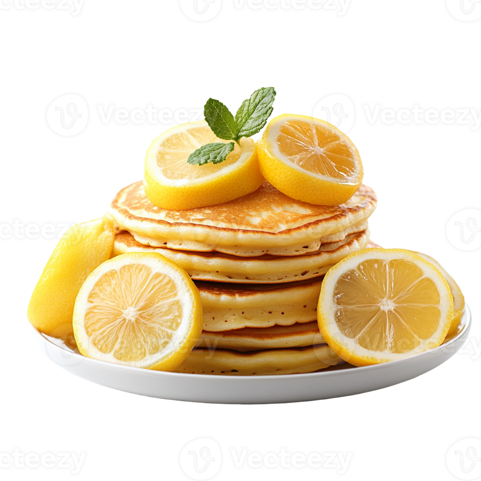 Delicious Lemon Ricotta Pancakes isolated on transparent background png