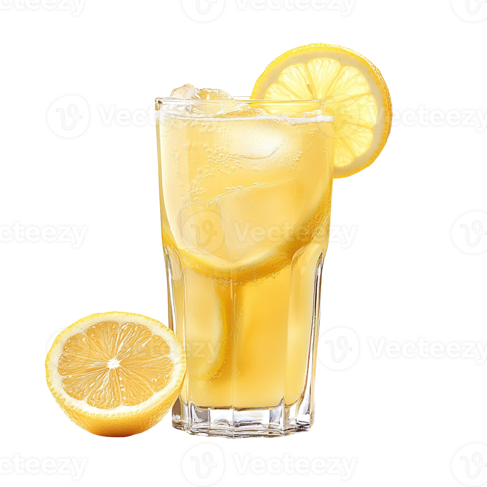 delicious lemonade glass isolated on transparent background png