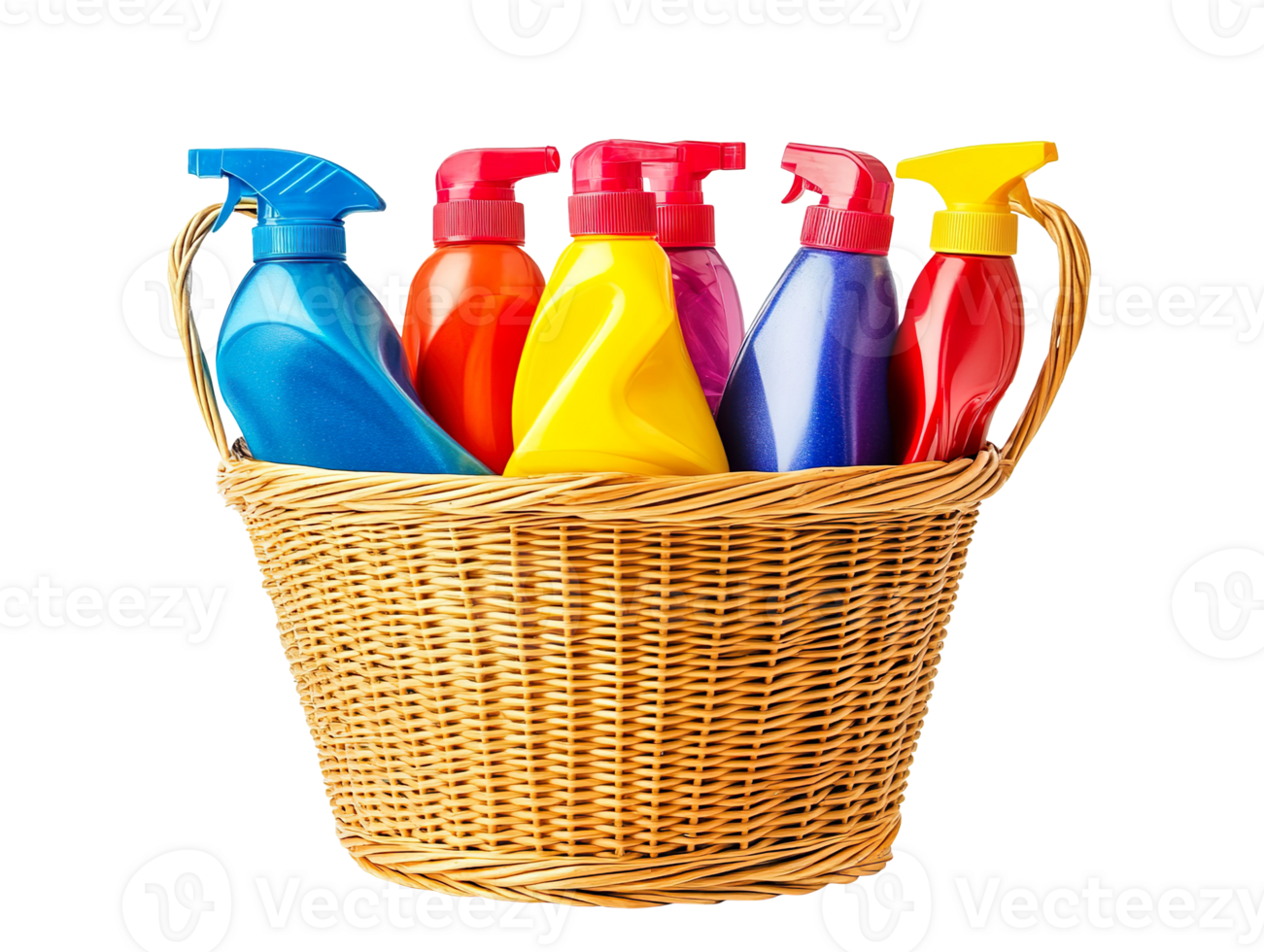 Detergents in the basket isolated on transparent background png