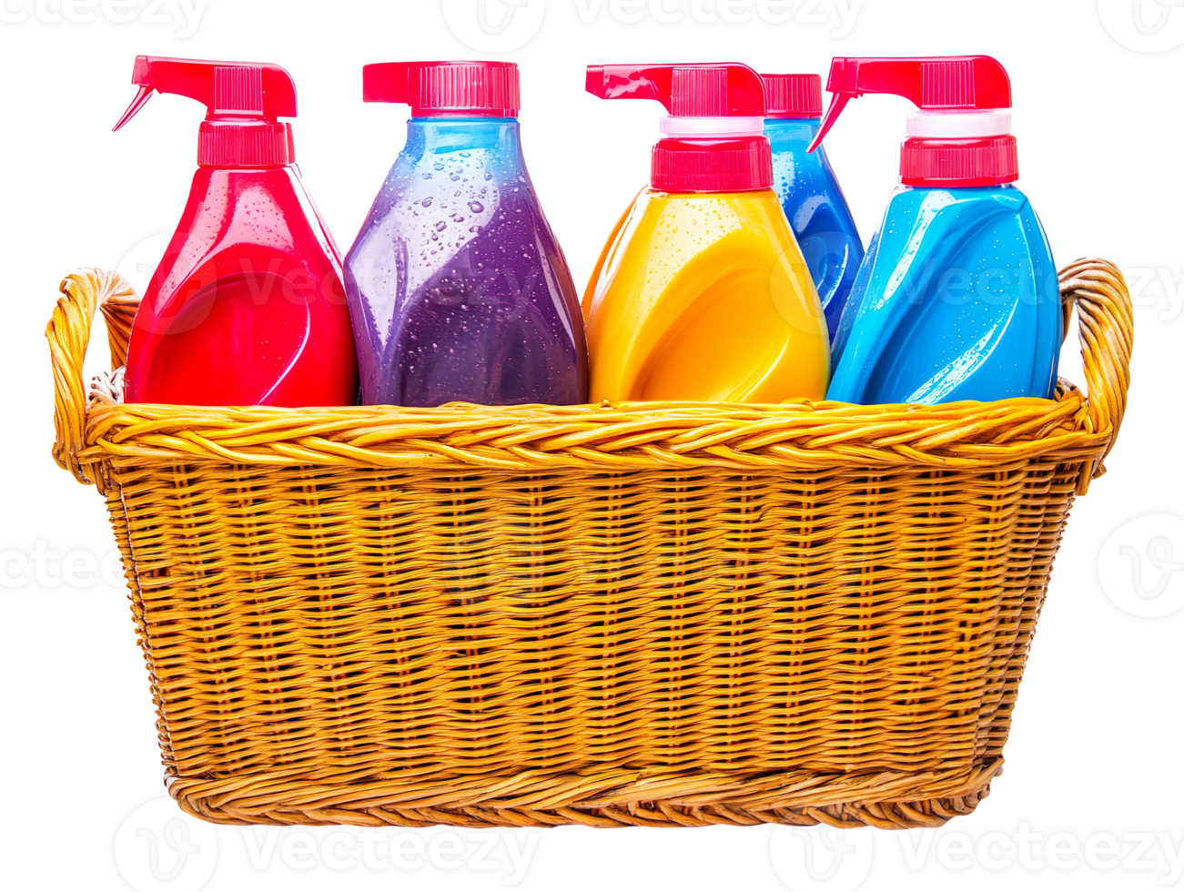 Detergents in the basket isolated on a transparent background png