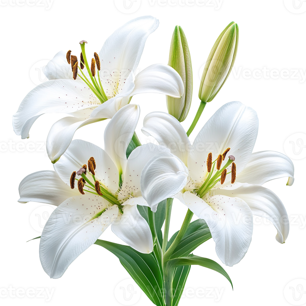 Easter lilies isolated on transparent background png