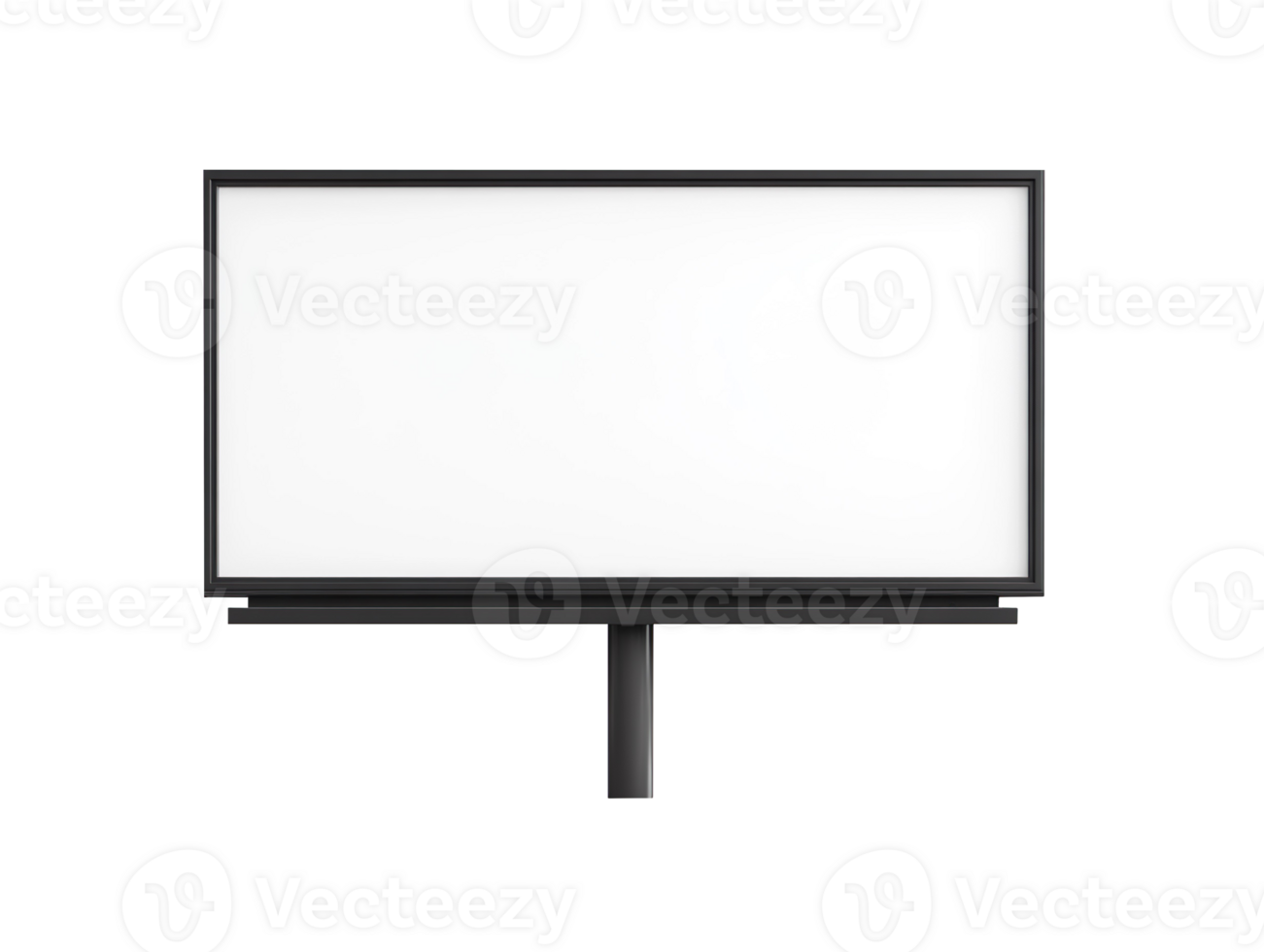 Empty advertising billboard frame isolated on transparent background png