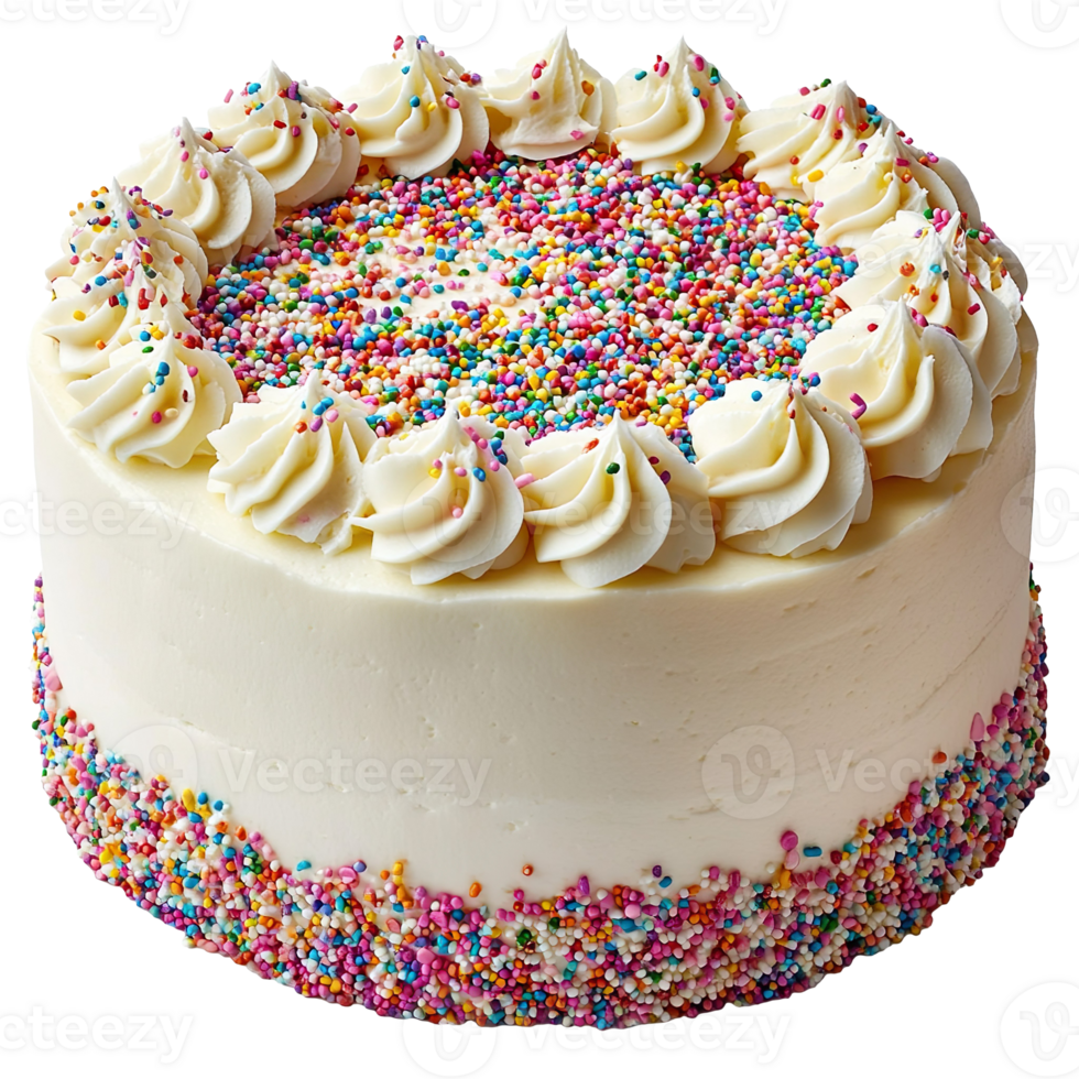 Delicious funfetti cake isolated on transparent background png