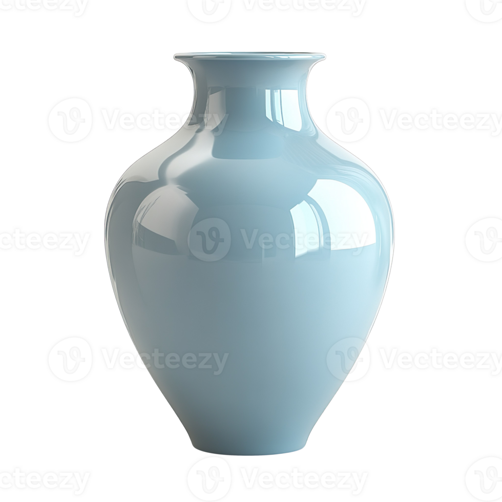 Empty light blue vase isolated on transparent background png