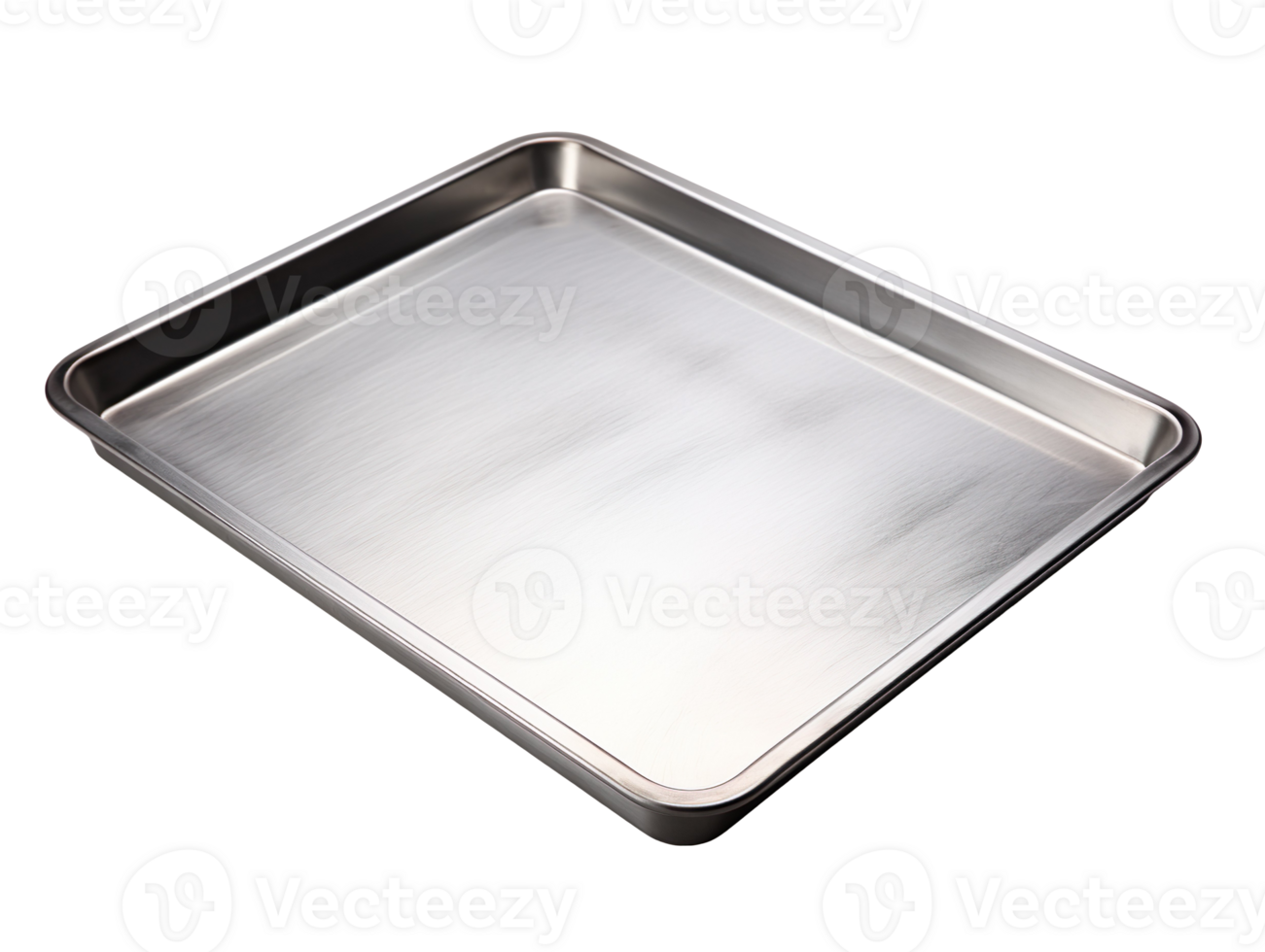 Empty metal baking tray isolated on transparent background png