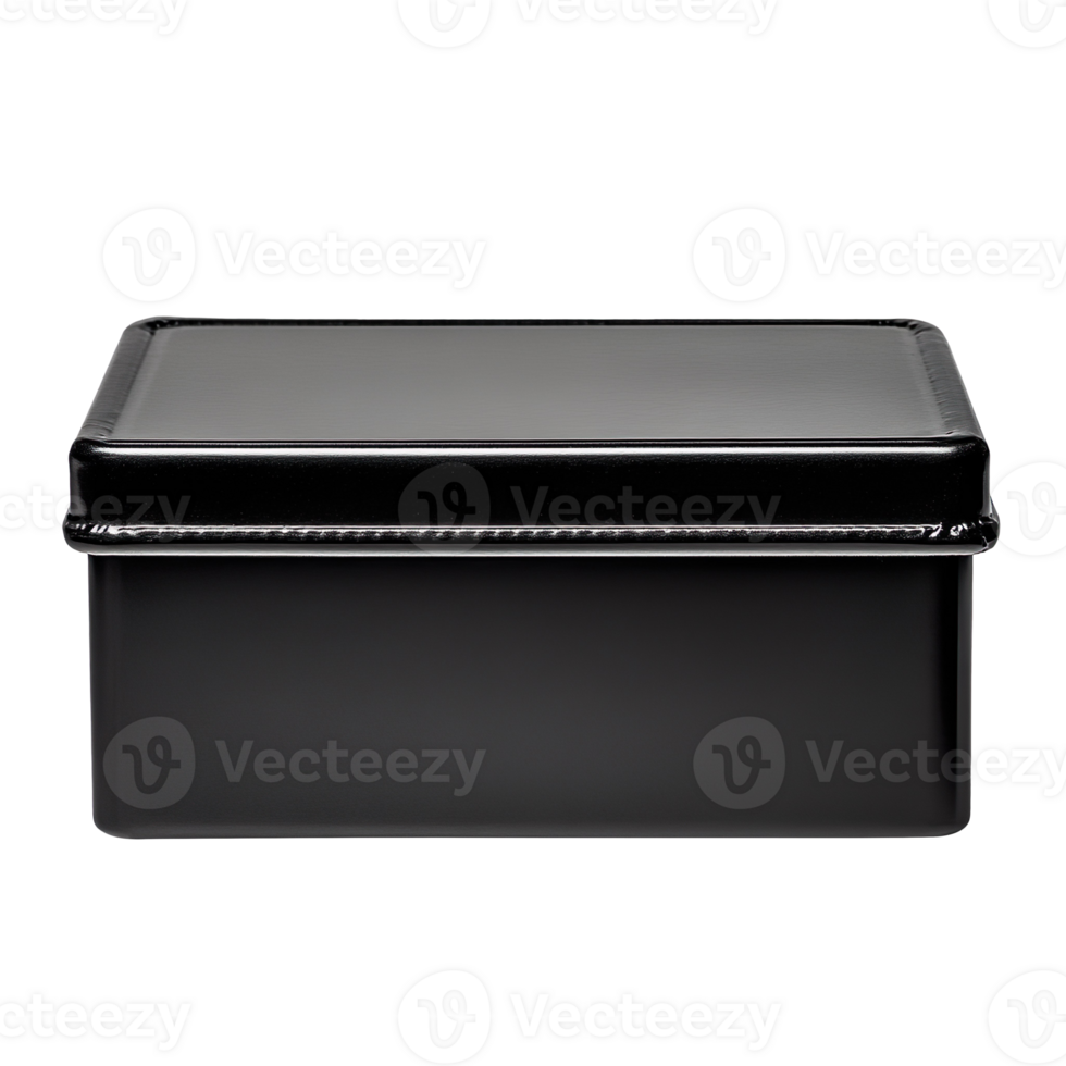 Empty black metal box isolated on transparent background png