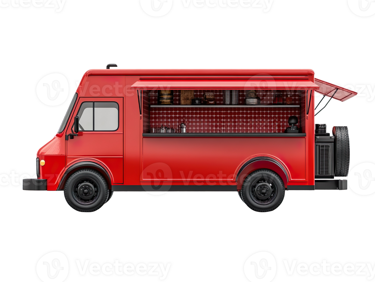 Food truck isolated on a transparent background png