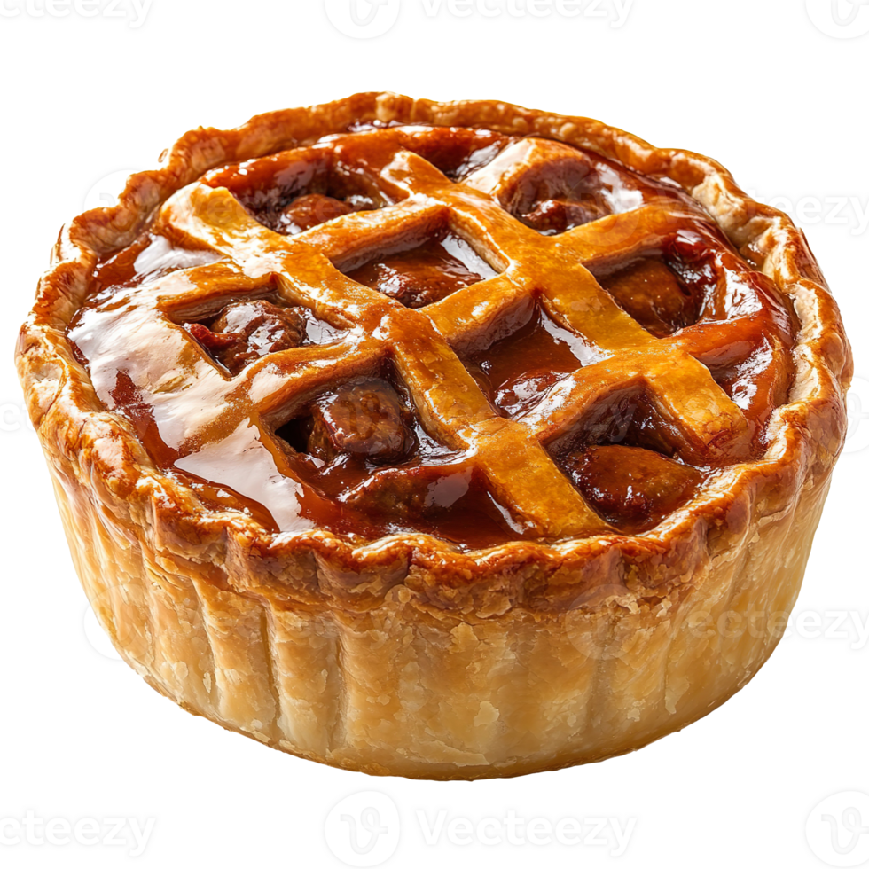 Fresh tasty meat pie isolated on transparent background png