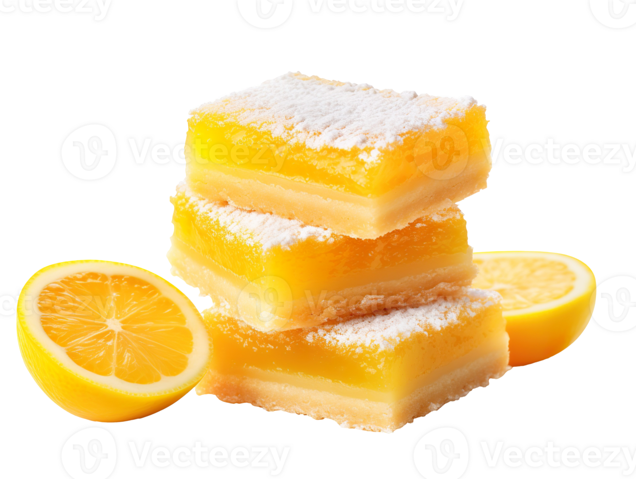 freshly baked lemon bars isolated on transparent background png