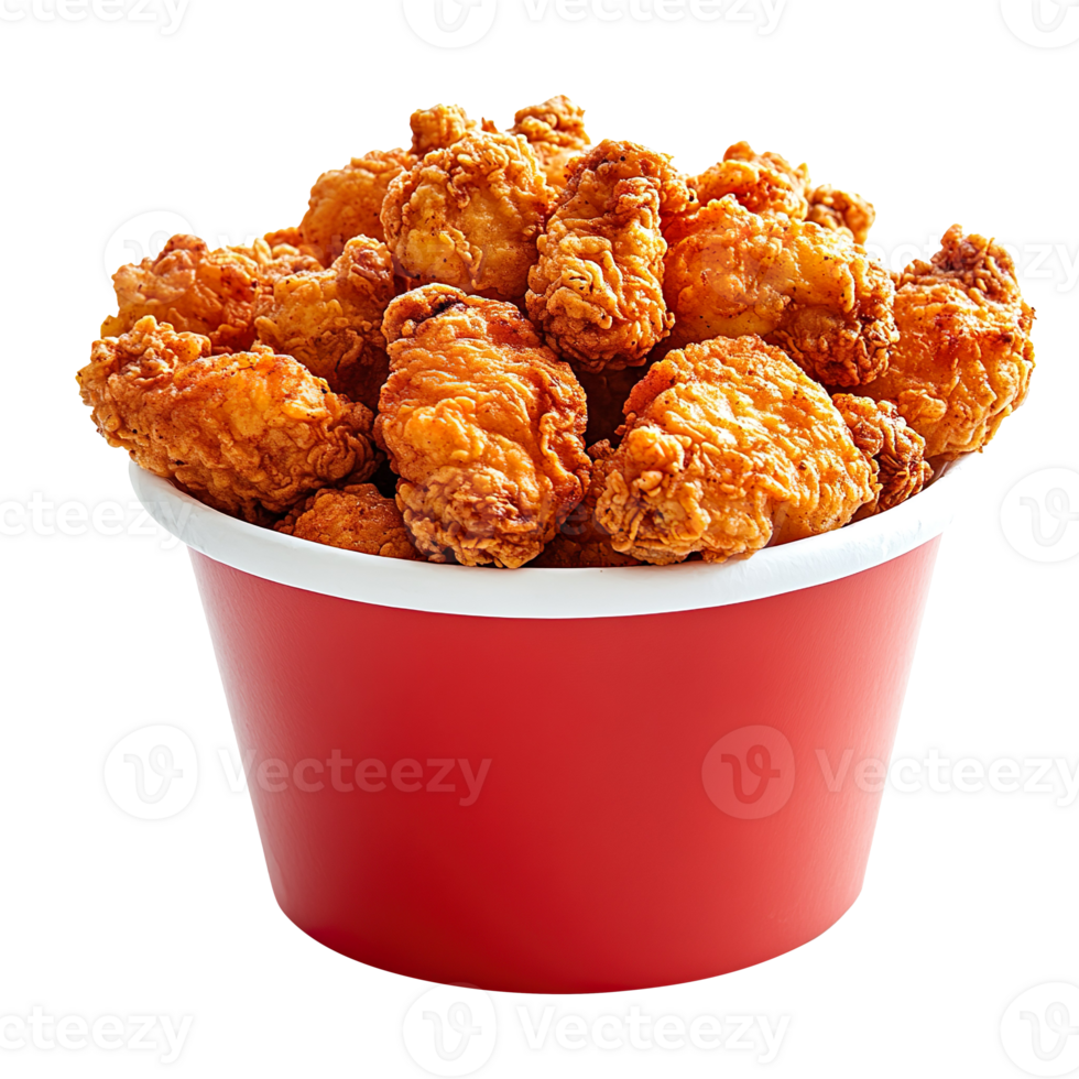 Fried chicken bucket isolated on transparent background png