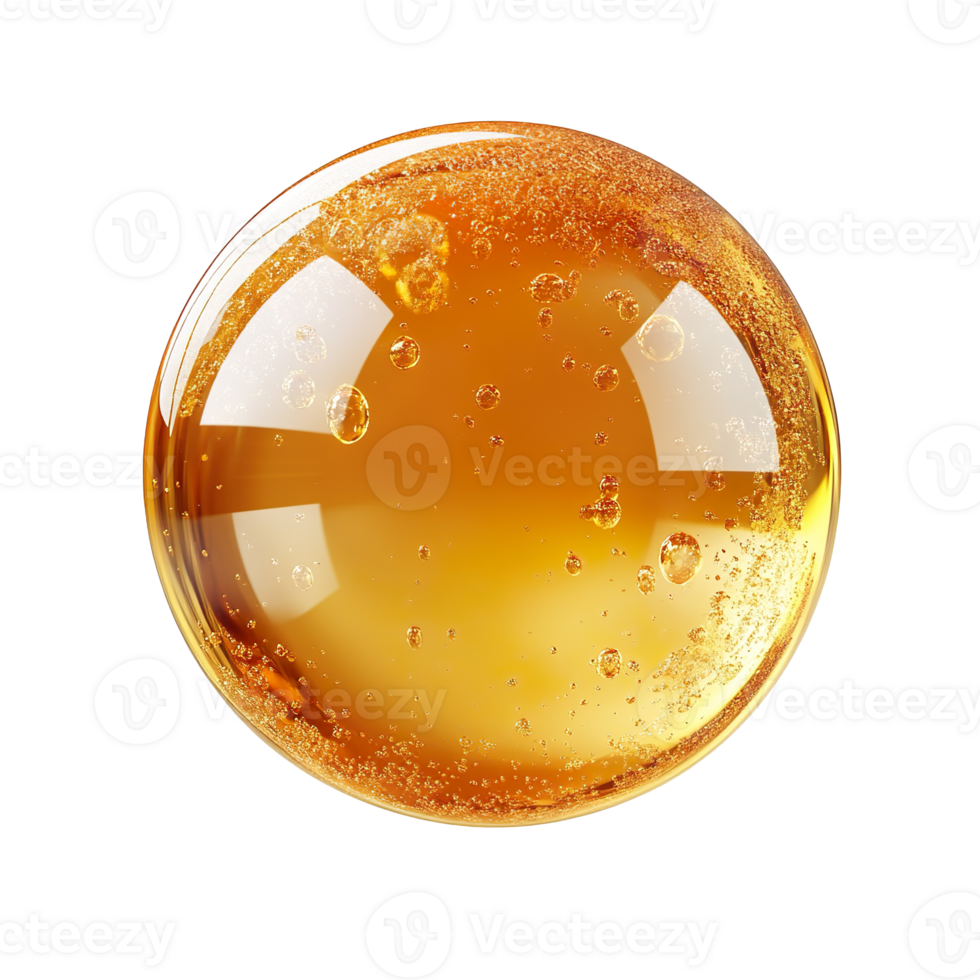 Gold bubble isolated on a transparent background png