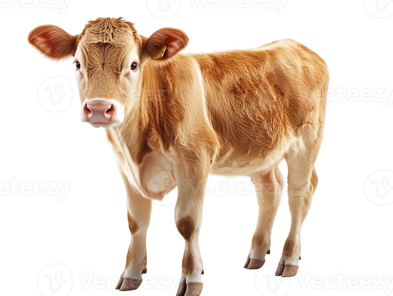 Gelbvieh Cow isolated on transparent background png