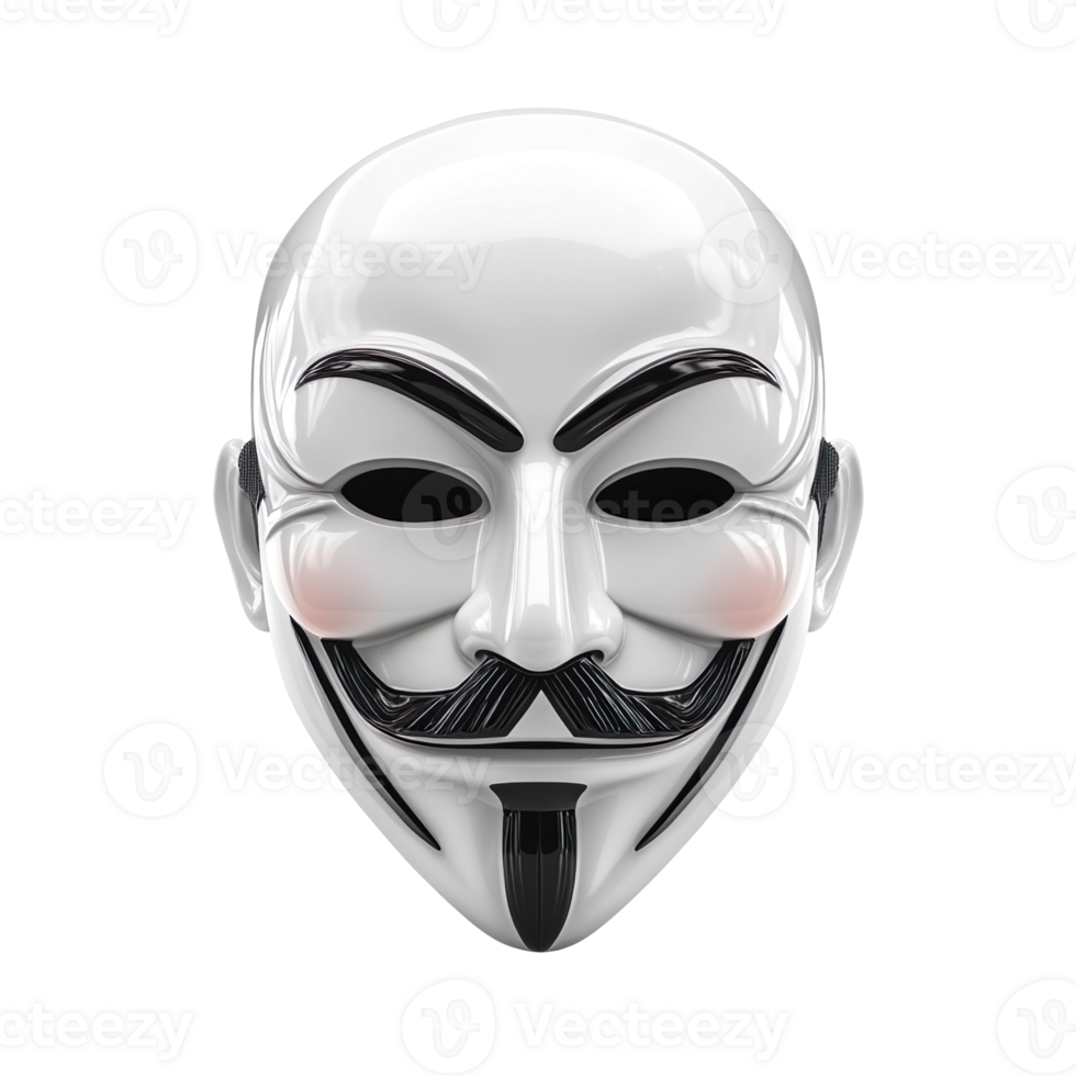 Hacker anonymous mask isolated on transparent background png