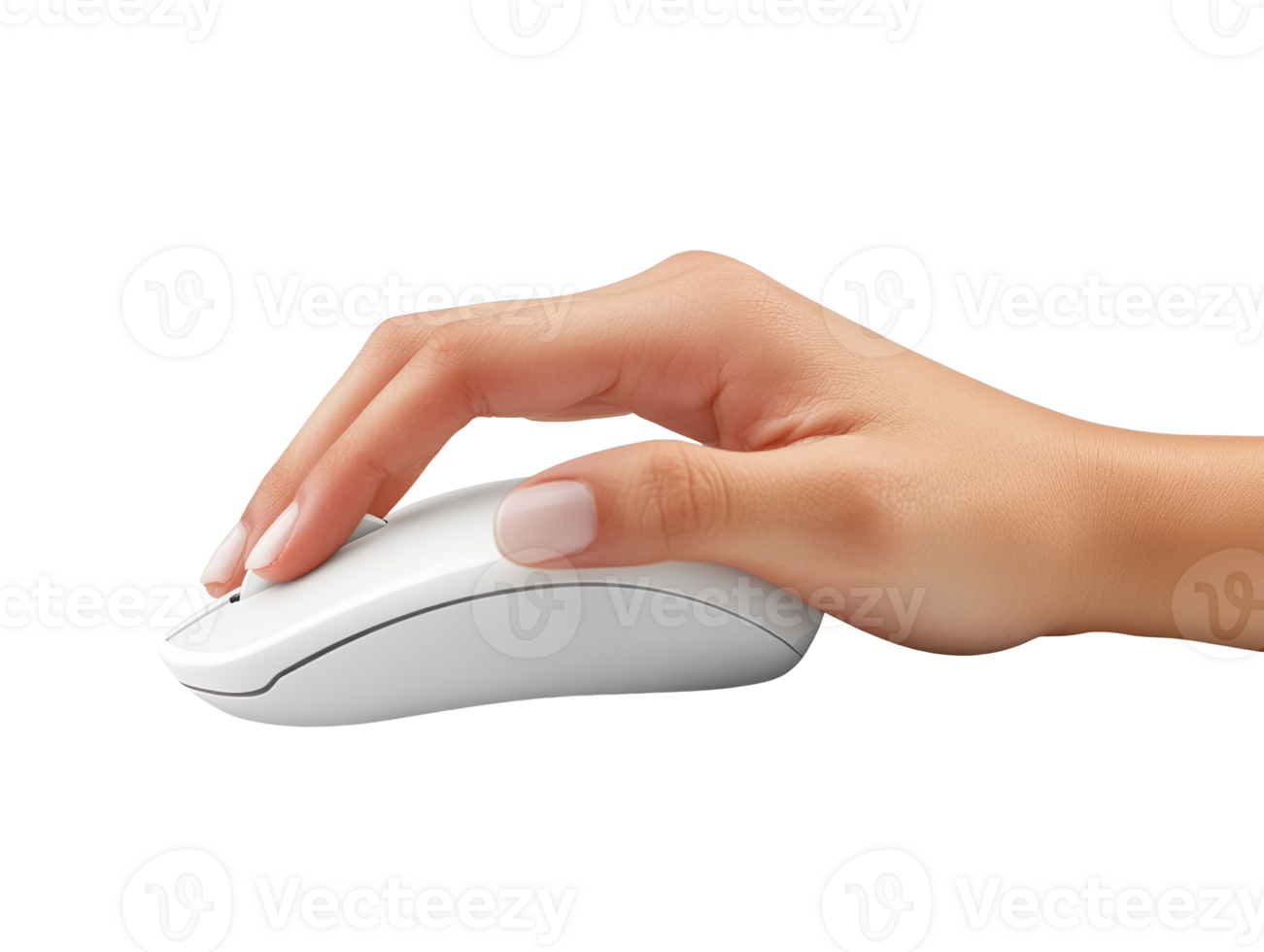 Hand clicking on computer mouse isolated on transparent background png
