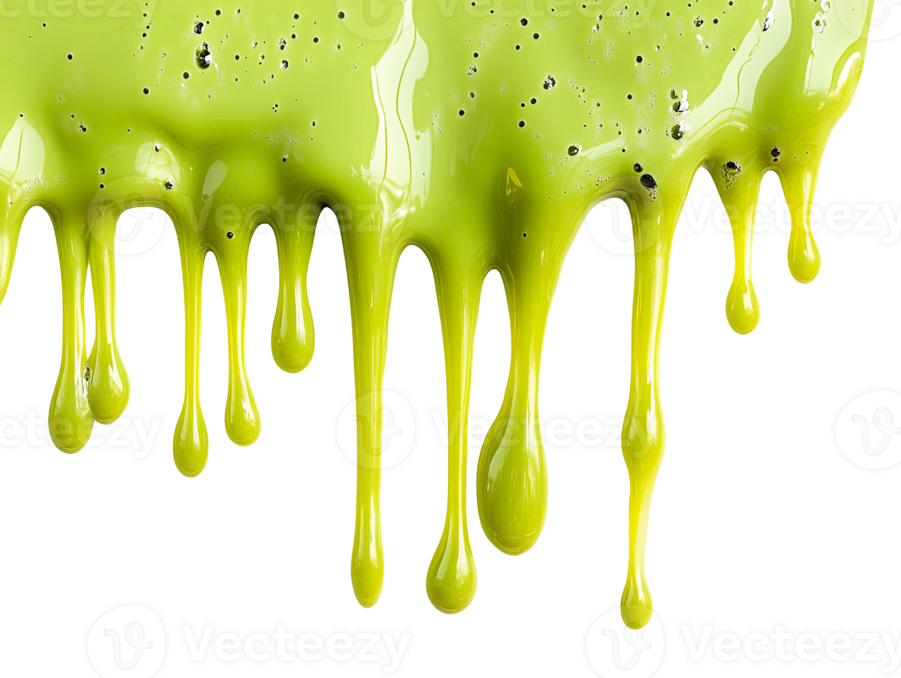 Green slime dripping isolated on transparent background png