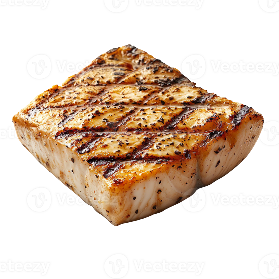 Grilled Swordfish Steak isolated on transparent background png