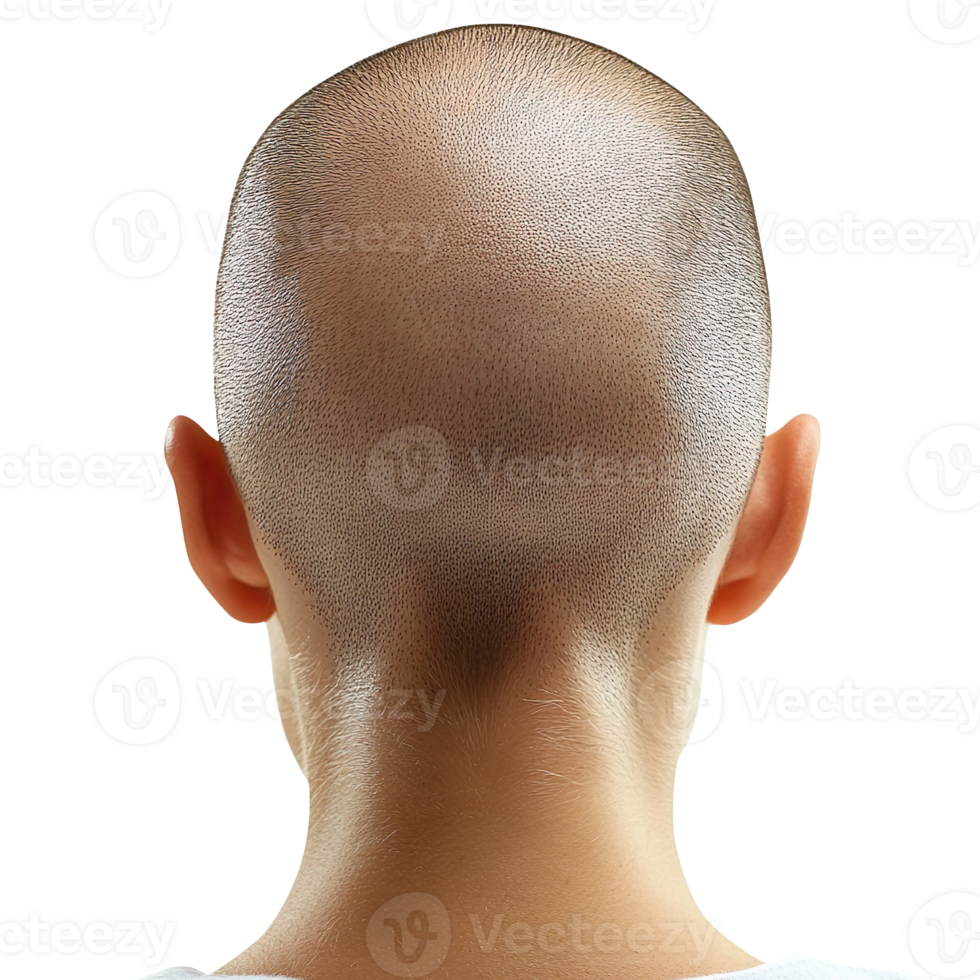 Hair loss patient after chemotherapy isolated on transparent background png