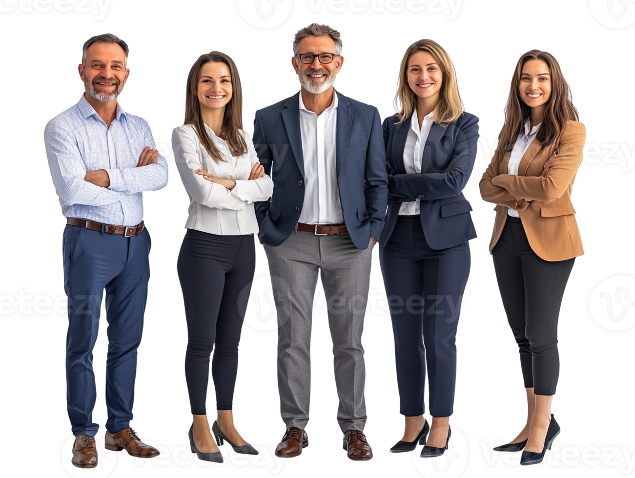 happy successful business team isolated on a transparent background png