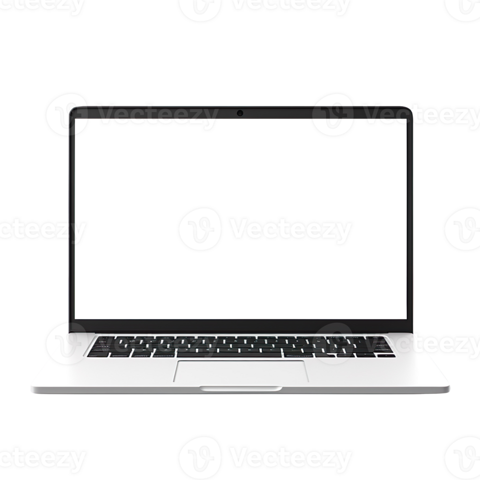 laptop blank screen isolated on transparent background png