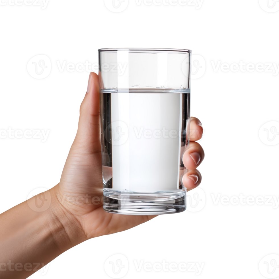 Holding a glass of water in hand isolated on transparent background png