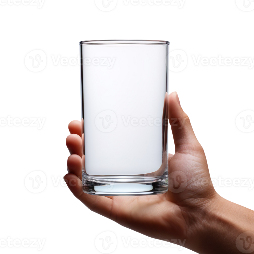 Holding empty glass in hand isolated on transparent background png