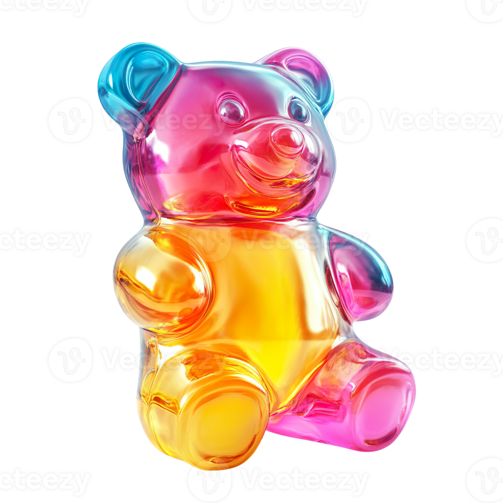 jelly bear candy isolated on a transparent background png