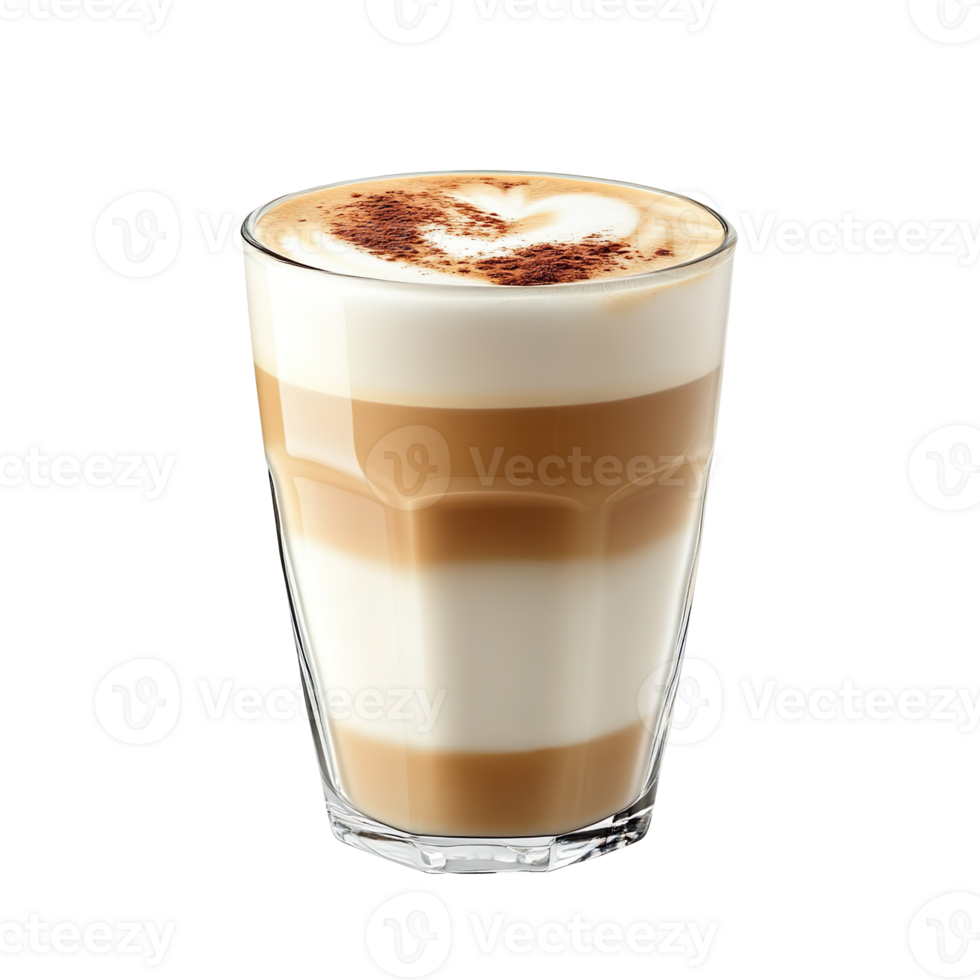 latte macchiato isolated on transparent background png