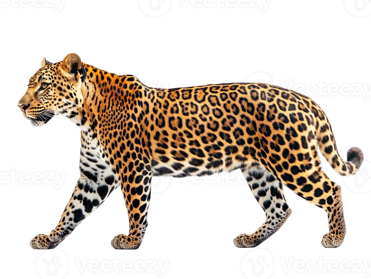 Leopard side view isolated on a transparent background png