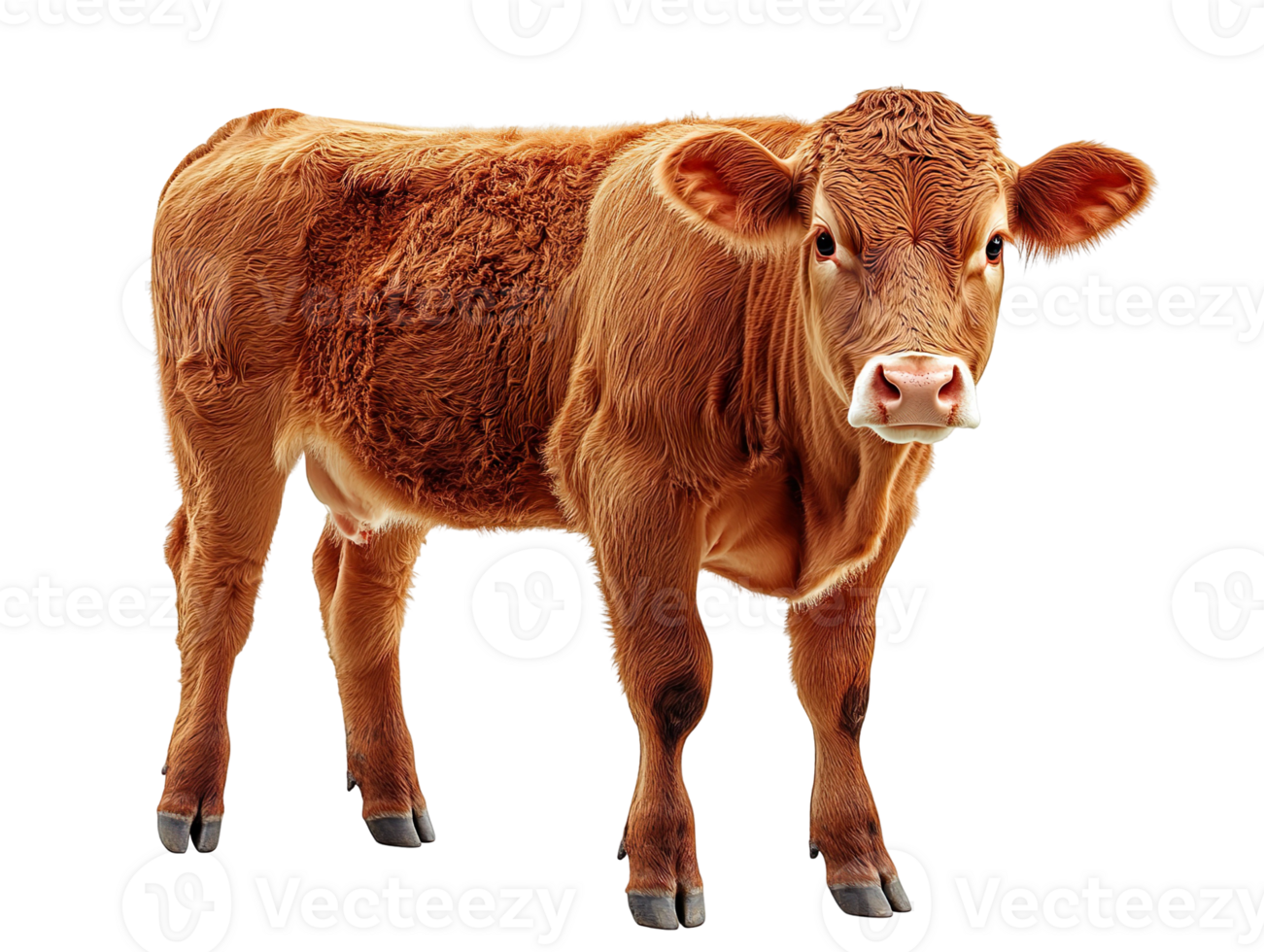 Limousin Cow isolated on transparent background png