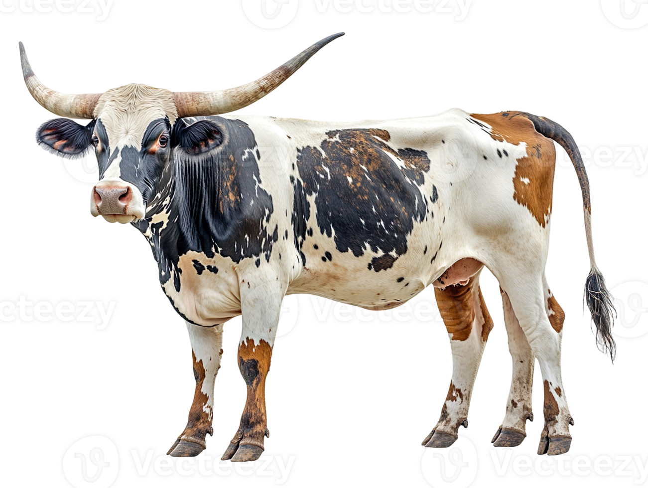 Longhorn Cow isolated on transparent background png