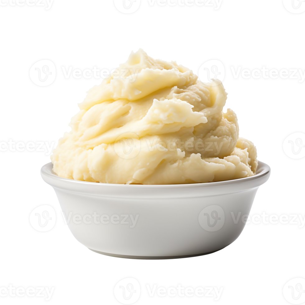 Mashed potatoes side view isolated on transparent background png
