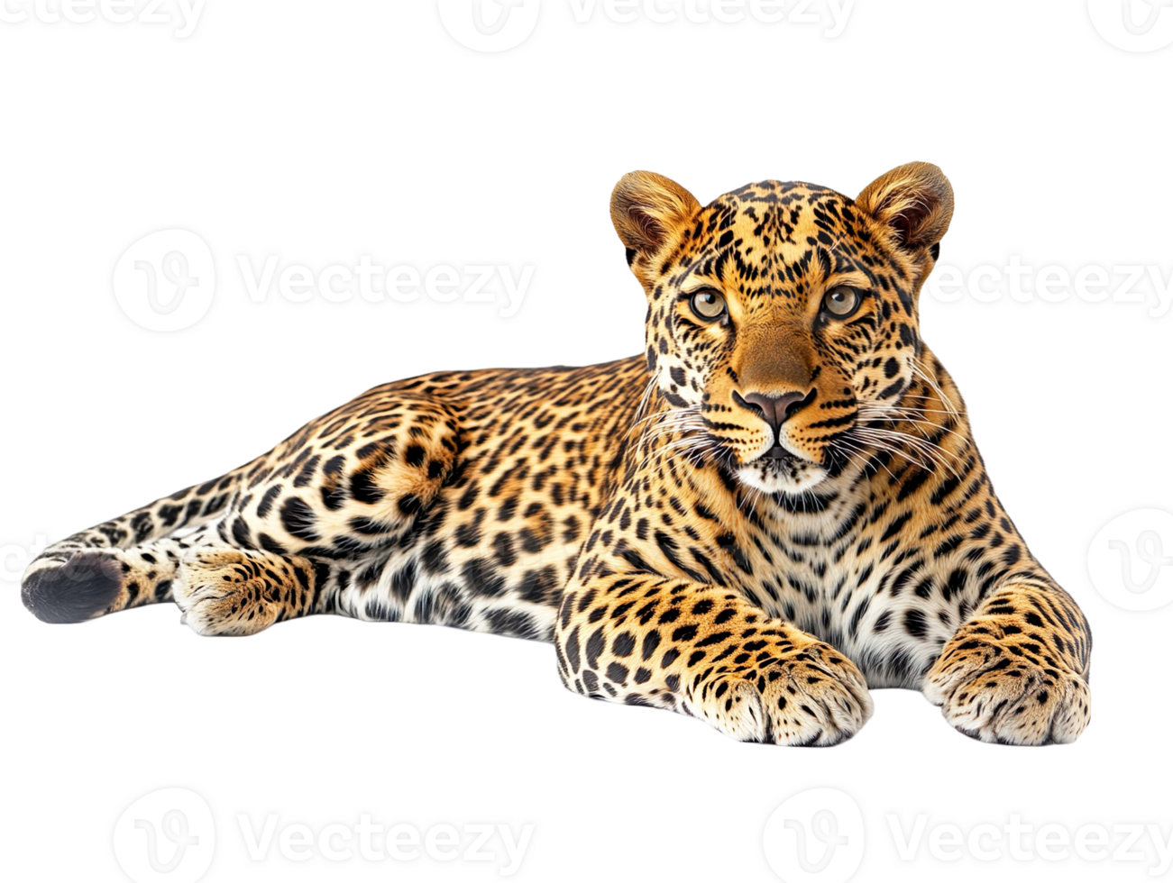 lying leopard isolated on transparent background png