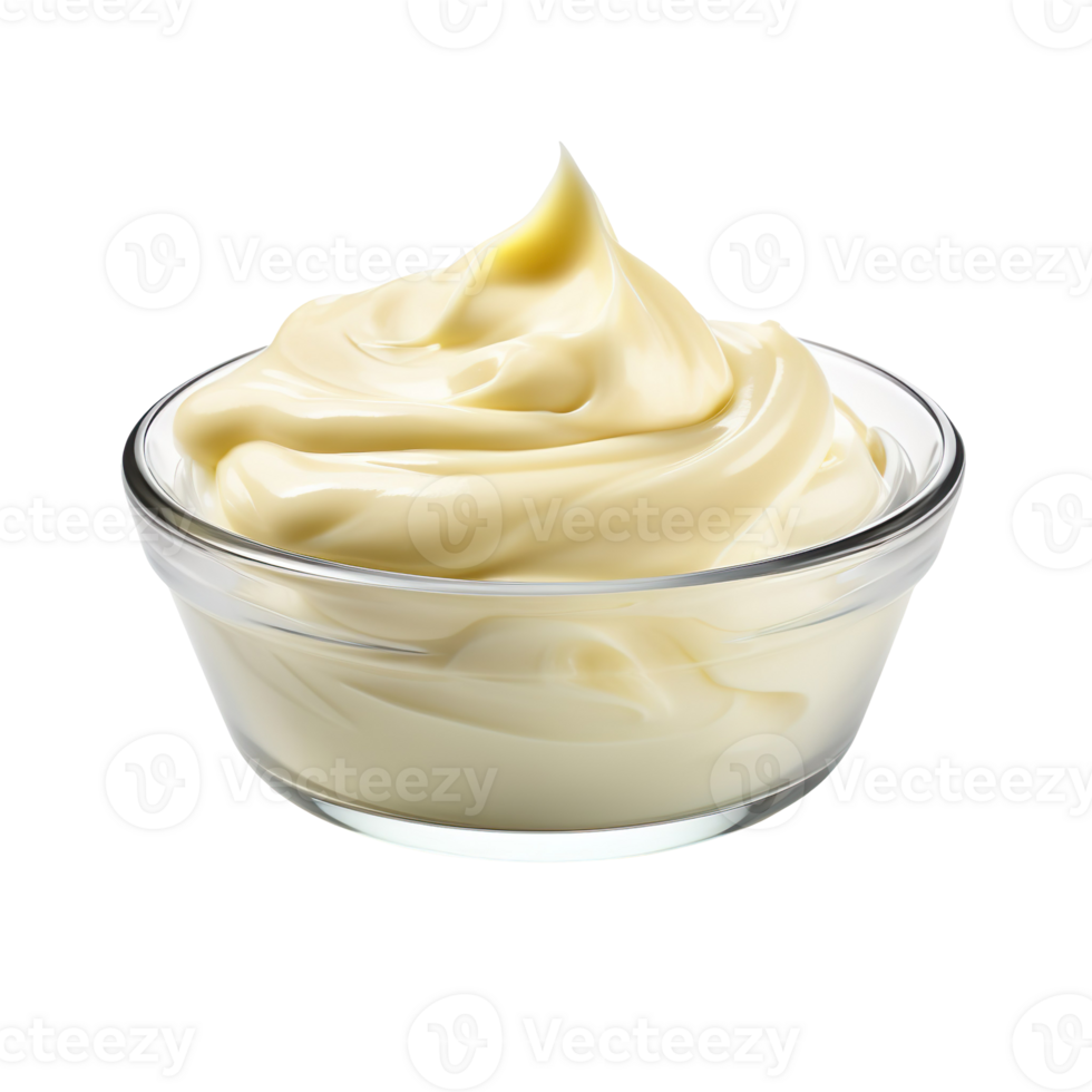 Mayonnaise sauce in bowl isolated on transparent background png