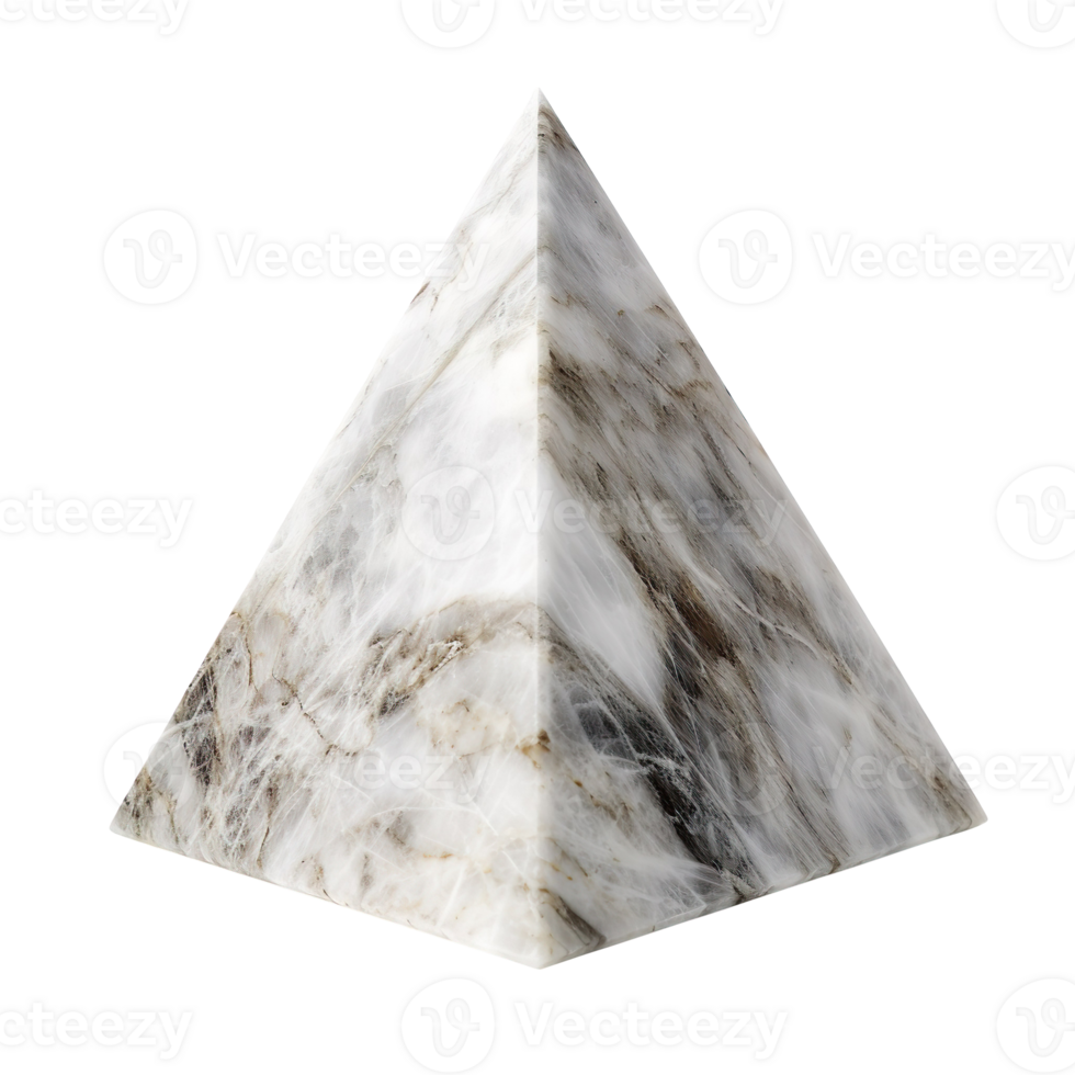 Marble pyramid object isolated on transparent background png