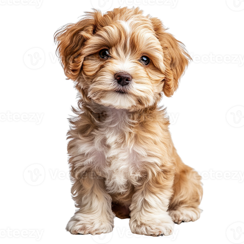 Maltipoo puppy isolated on transparent background png