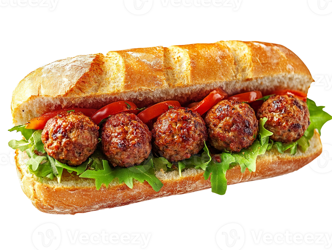 Meatball Sub Sandwich isolated on transparent background png