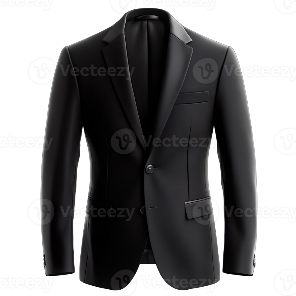 Marvelous Black Color Notch Lapel Blazer isolated on transparent background png
