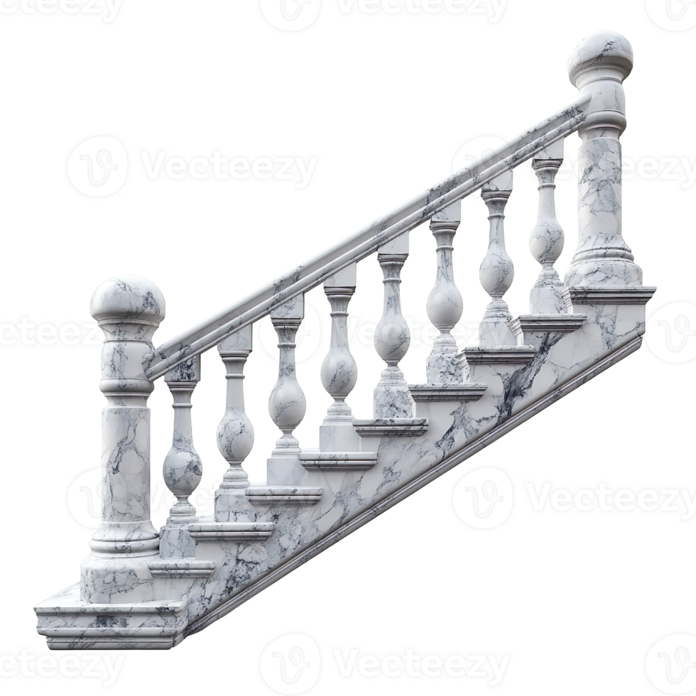 Marble stone railing isolated on a transparent background png
