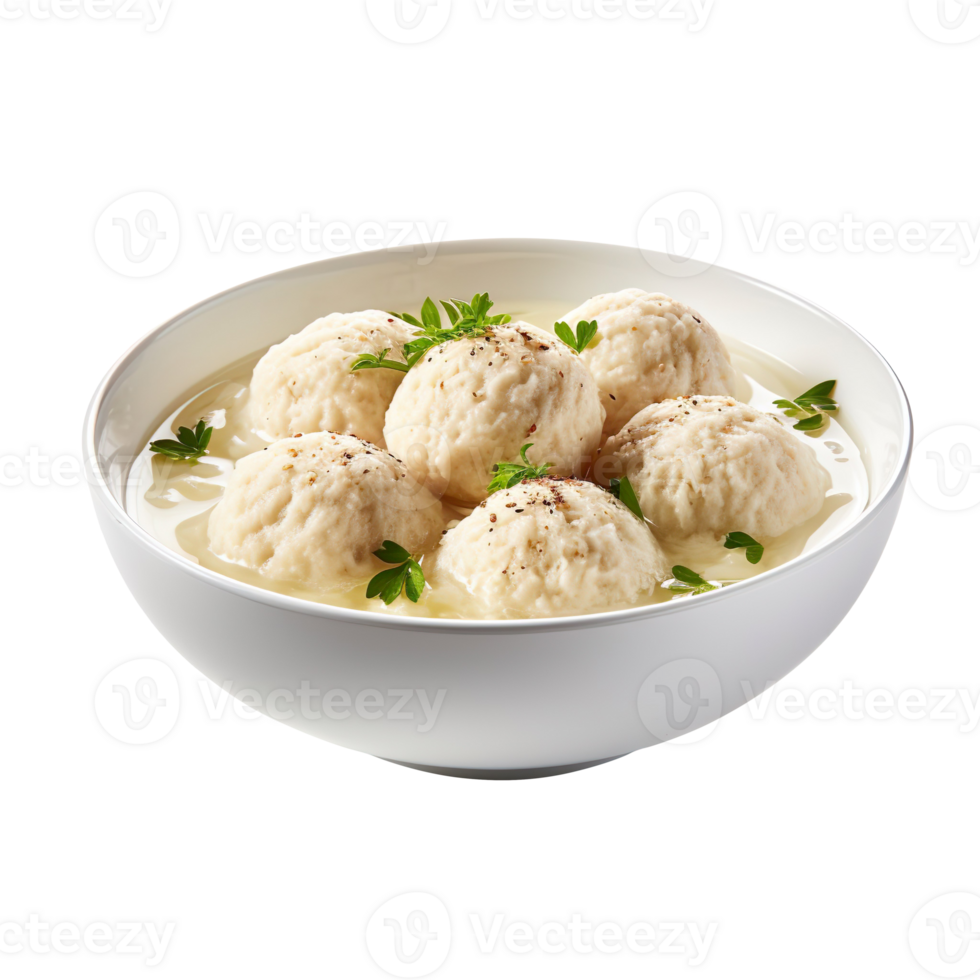 Matzo ball soup isolated on transparent background png