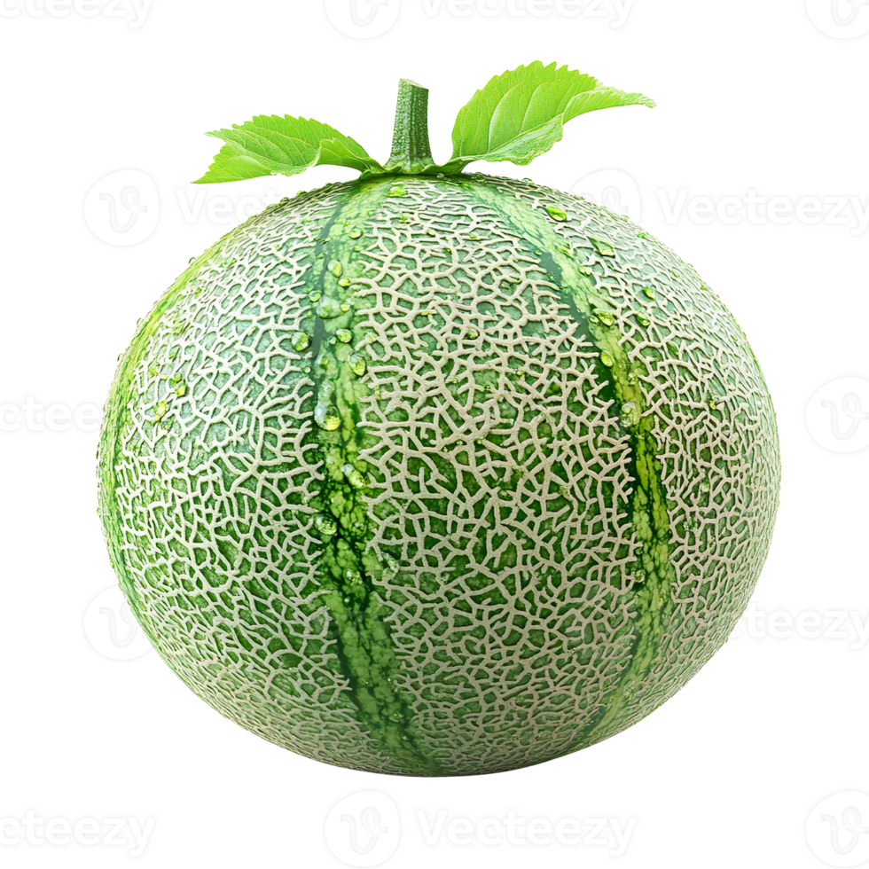 melon with water drops isolated on transparent background png