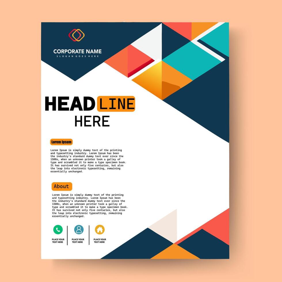 A4 business flyer template vector