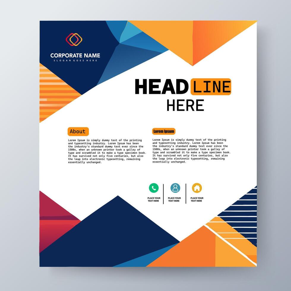 A brochure template with geometric shapes vector