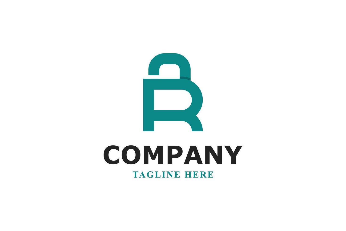 security padlock and letter r logo design vector