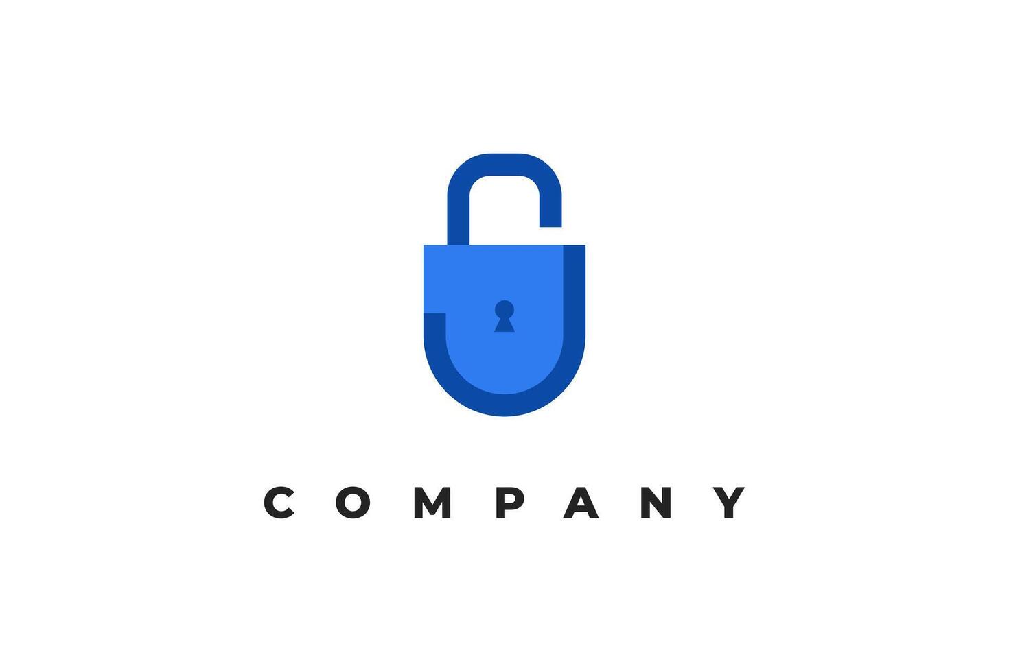 letter j modern security padlock logo vector
