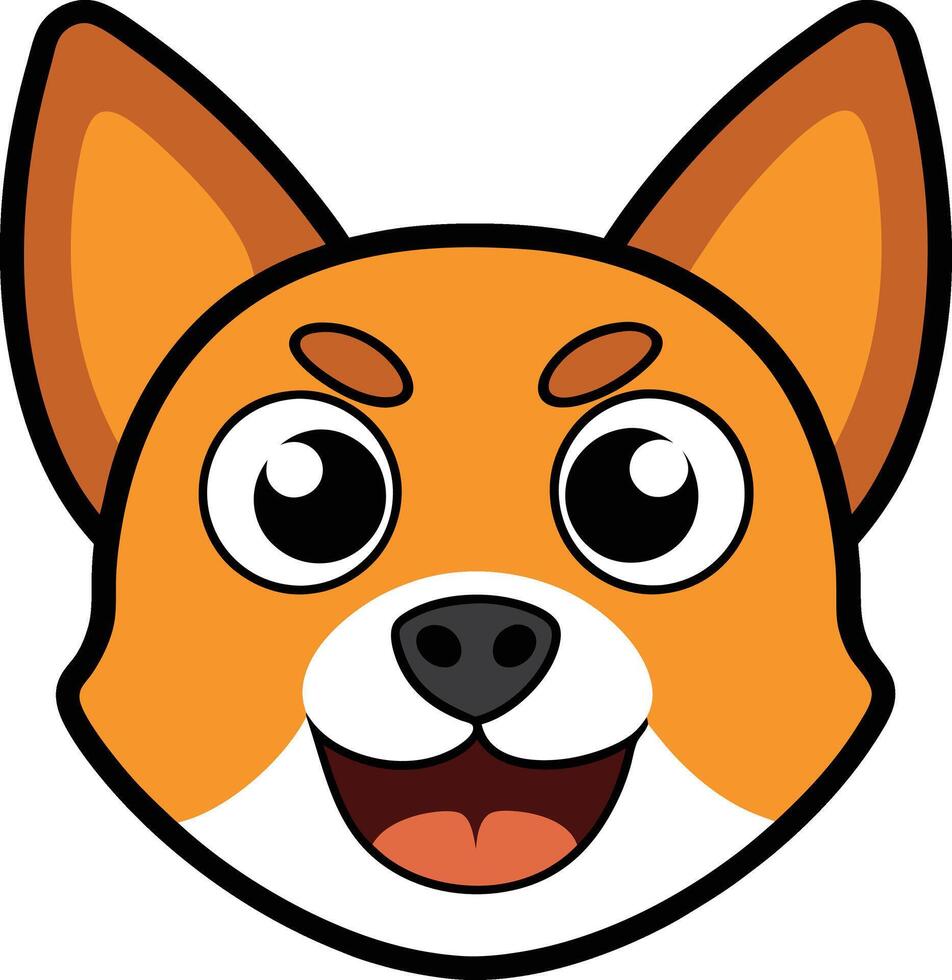 A cartoon dog's face with a big smile vector