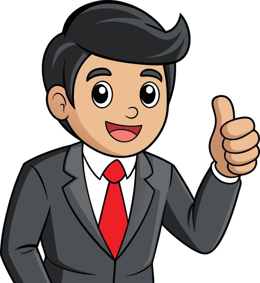 Businessman giving thumbs up vector